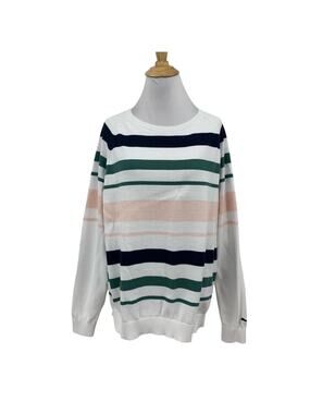 Puma Sweater Womens XL Extra Large Multi Striped Crew Neck Pullover Long Sleeve